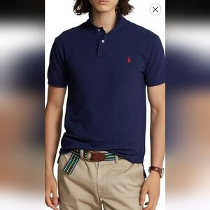 $250 Ralph Lauren Navy Polo with Red Pony Embroidery